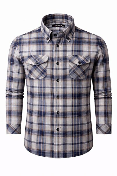 CLASSİCS MEN Ανδρικό πουκάμισο Lugon Classic με διπλή τσέπη και μακριά μανίκι...