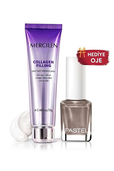 Pastel Oje +Mercilen Soyulabilir Kolajen Jel Yüz Maskesi & Dolgunlaştırıcı Ma...