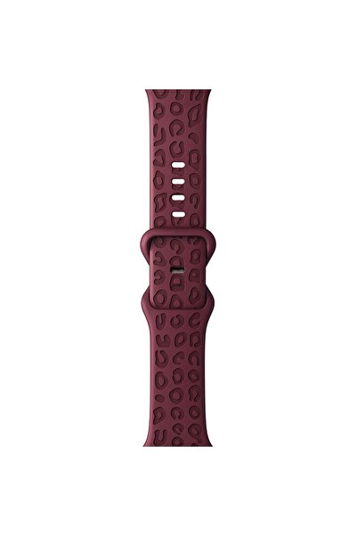 Dexmon Apple Watch 11 10 46mm 9 8 7 6 SE Ultra Uyumlu 42-44-45-49mm Leopar Desenli Silikon Kordon