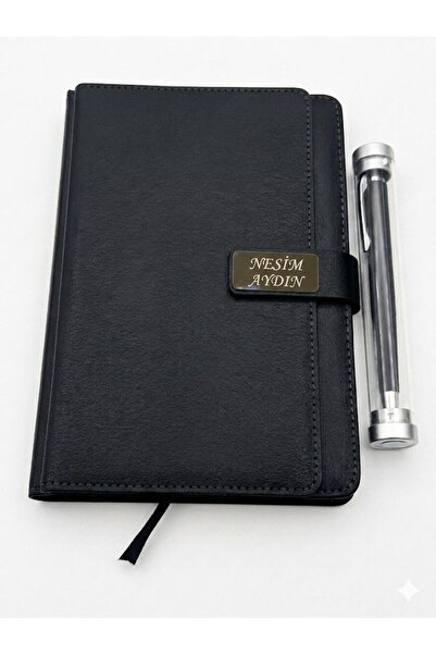 NesiVa 15x21 Termo İsimli Deri Defter,Kişiye Özel Kalem, Magnetik Kilit, Kart...