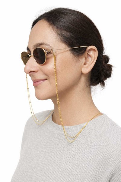 bonjorno aksesuar Gold Color Eyeglass Chain for Women |   Stylish Metal Eyeglass Hanger Eyewear Accessory |   Anti-Slip Holder Chain