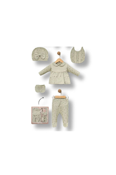 Rise Raba Flower Embroidered Baby Girl Hospital Release Set of 5