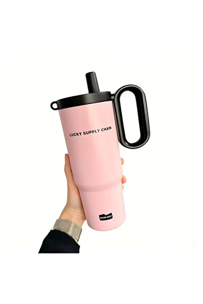 Generic Stainless Steel Insulated Travel Tumbler with Handle and Straw, 720ml...