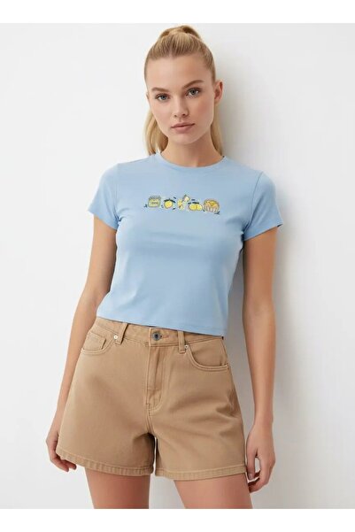 Park Karon 26025 Πλεκτή μπλούζα με λαιμόκοψη ποδηλάτου, 100% βαμβακερή, με σχ...