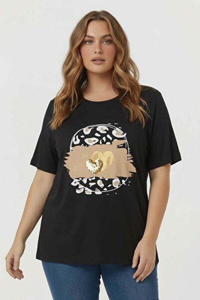 RMG Μπλουζάκι με στάμπα μεγάλου μεγέθους με λεπτομέρειες από πούλιες και στρα...