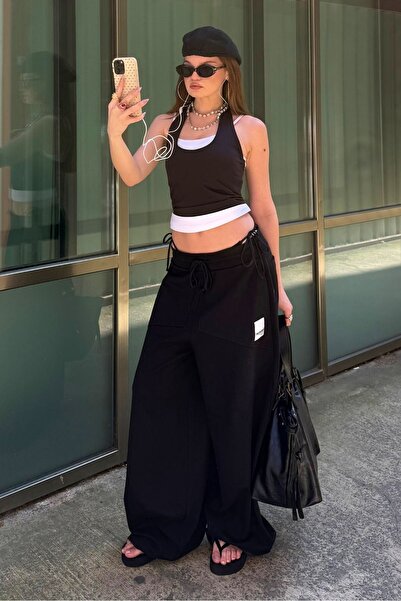 bases. Υπερμεγέθη καλοκαιρινά φαρδιά παντελόνια φόρμας