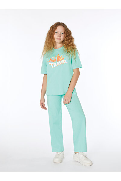 Elsima Girl's Waitress Boy's Short Sleeve Oversize Wide Leg Pajama Set Summer