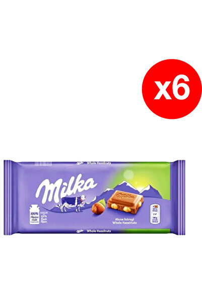 Milka Σοκολάτα Γάλακτος με Φουντούκια 95γρ x6 Αλπική Σοκολάτα Γάλακτος με Ολό...