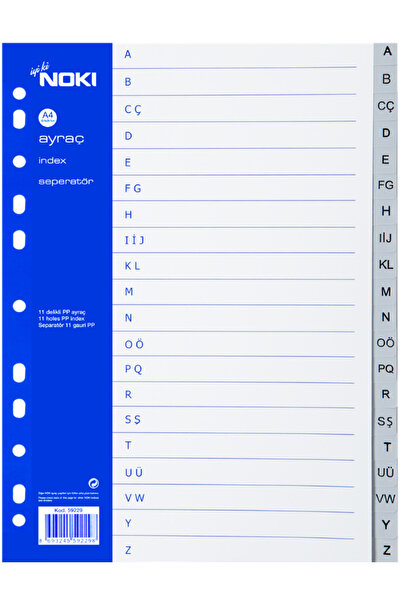 Noki Σελιδοδείκτης PP A-Z Τουρκικός Σελιδοδείκτης με γράμματα Α-Ω