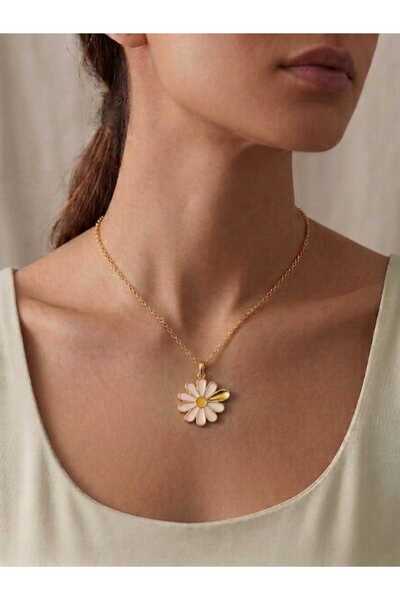 SEVMİNE Steel Necklace with Daisy Figure |   Mother's Day Gift