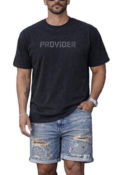 Casa Shop Tricou negru casual, croială regulară, pentru bărbați – Confortabil...