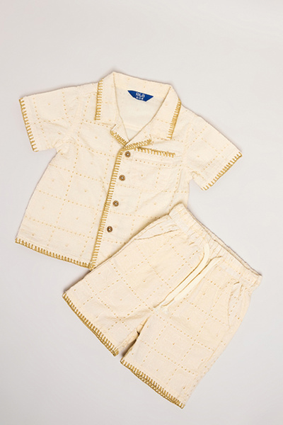 R&B Schiffli Shirt and Shorts Set