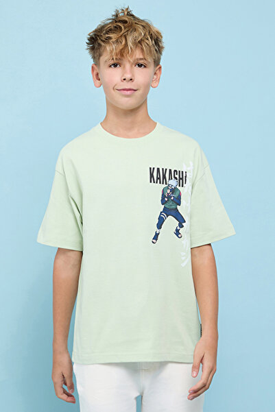R&B Printed T-Shirt with Crew Neck and Short Sleeves
