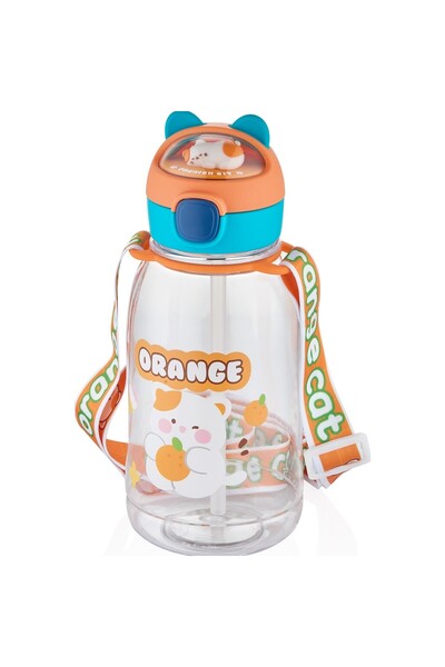 Zümrüt Kırtasiye Vagonli̇fe Vgn2021 760 ml Water Bottle with Cat Figure-Orange