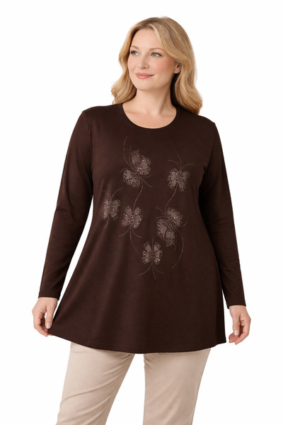 Mutlu City Women's Combed Cotton Tunic for Middle-Aged and Older Mothers 4745