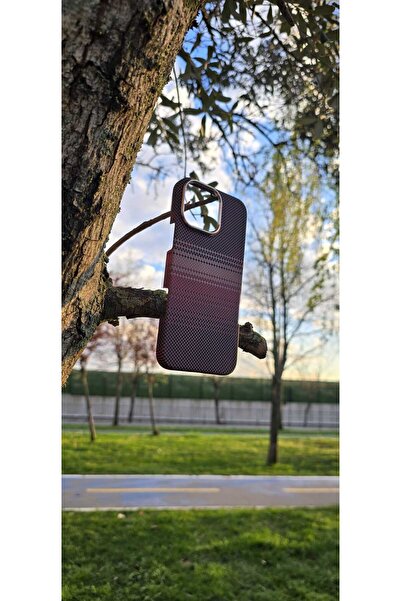 F CASE iPhone 16 Pro Max Uyumlu Magsafe Hafif Karbon Kahverengi Kaplama Kılıf