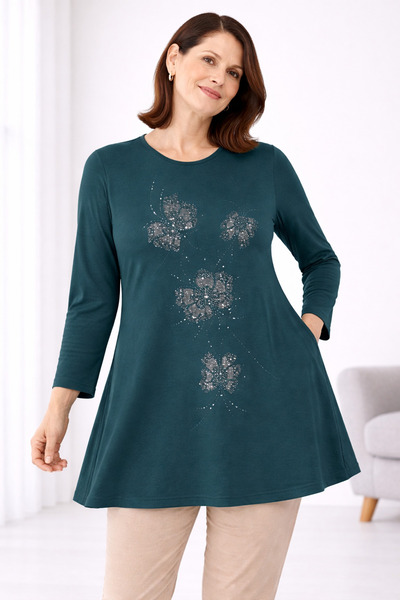 Mutlu City Women's Combed Cotton Tunic for Middle-Aged and Older Mothers 4745