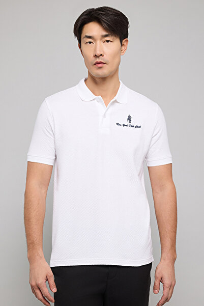 R&B Logo Embroidered Polo T-Shirt with Short Sleeves