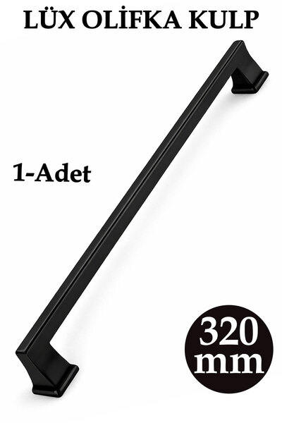 Badem10 LÜX OLİFKA Mat Siyah Çekmece Kulp 320 mm Modern Dolap Kapak Kulbu Day...