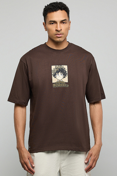 R&B Printed T-Shirt with Crew Neck and Short Sleeves