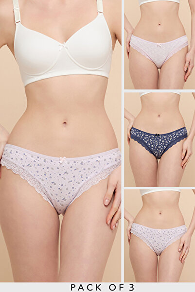 R&B 3 Pack Printed Brazilian Briefs