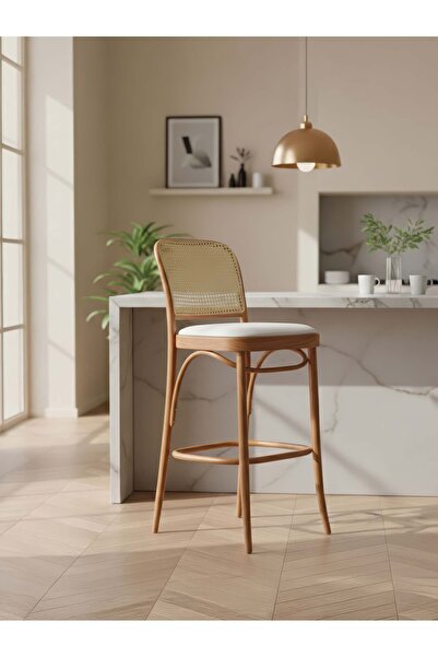 Gazzini Furniture Norella Bistro Ahşap Bar Sandalyesi