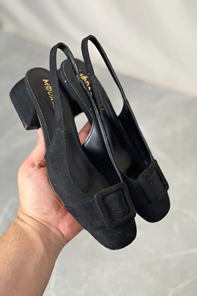 GOFFSHOES Γυναικεία παπούτσια Monet με χαμηλό τακούνι - Μαύρο σουέντ