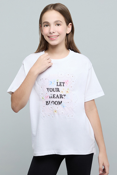 R&B Typography Print T-Shirt with Crew Neck and Short Sleeves