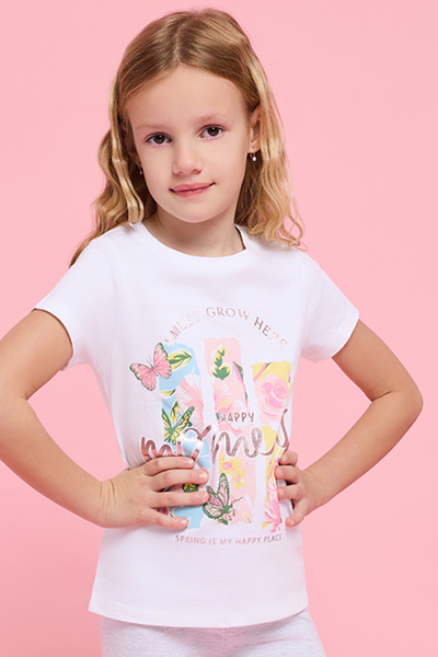 R&B Printed T-Shirt with Crew Neck and Short Sleeves