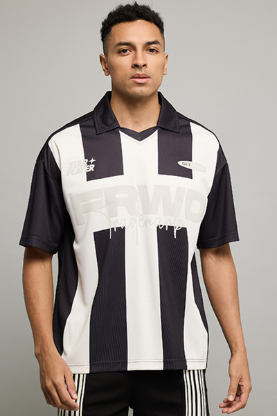 R&B Printed Polo T-Shirt with Short Sleeves
