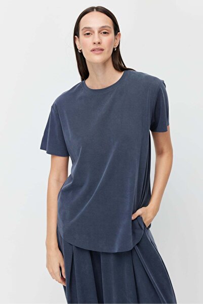 PAULMARK Γυναικείο μπλουζάκι με οβάλ κόψιμο και απαλή υφή