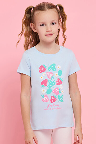 R&B Printed T-Shirt with Crew Neck and Short Sleeves