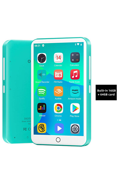 Choice1 مشغل MP3 أخضر بسعة 80 جيجابايت، 16 جيجابايت/80 جيجابايت، يعمل بنظام أ...