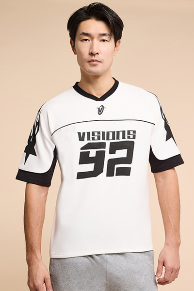 R&B Printed T-Shirt with Crew Neck and Short Sleeves