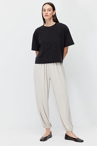 PAULMARK Women's Comfortable Cut Pants with Elastic Cuffs