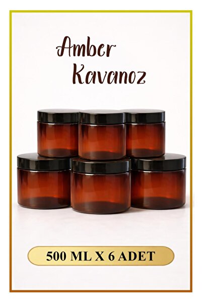 Alubrella Amber Jar 500 ml - 6 Pieces, Multi-Purpose Storage Container (Kitch...