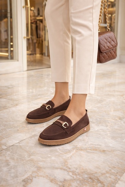 Peta Γυναικείο Loafer με αγκράφα από σουέντ