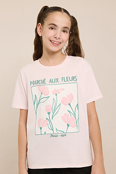 R&B Printed T-Shirt with Crew Neck and Short Sleeves