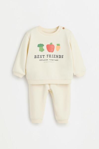 LEFTIES Kabartmalı sweatshirt ve pantolon takımı