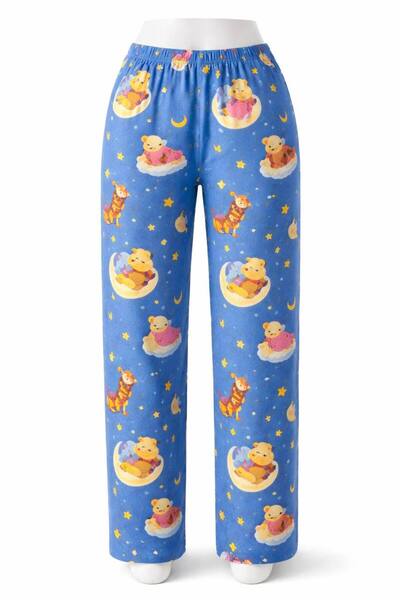 pijamapuff KADIN TEK ALT PİJAMA SUPREMSOFT PENYE KUMAS WINNIE THE POOH LACİ
