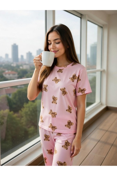 MEBA Σετ πιτζάμας - Ροζ - Μακρύ