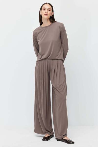 PAULMARK Γυναικείο Πλισέ Παντελόνι Modal