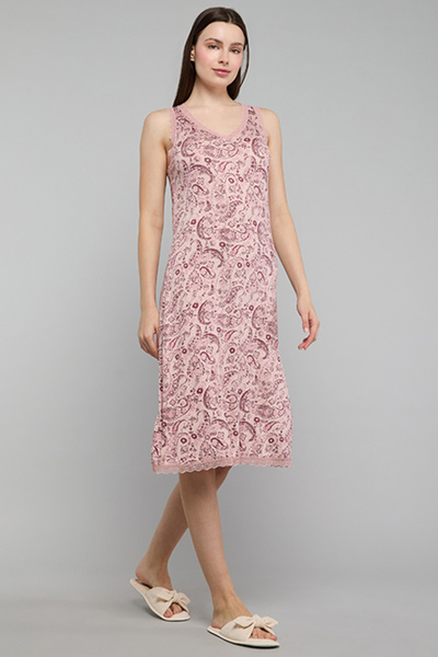 R&B Paisley Print V-Neck Sleeveless Nightdress