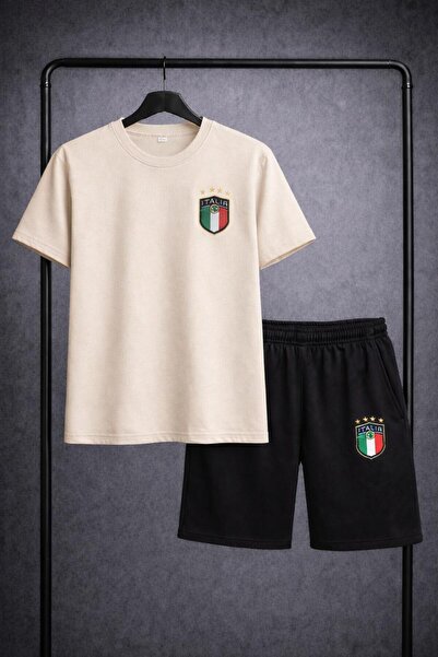 zeag Unisex Italy Printed Shorts T-Shirt Set