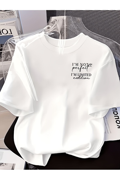 yiou trendy clothing تي شيرت I'M Not Perfect I'M Limited Edition مطبوع بتصميم...