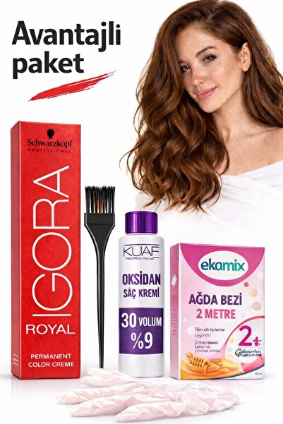 Igora Saç Boyası 8-00 Açık Kumral Extra Doğal 1 adet + Oksidan 20vol 1 Adet+F...
