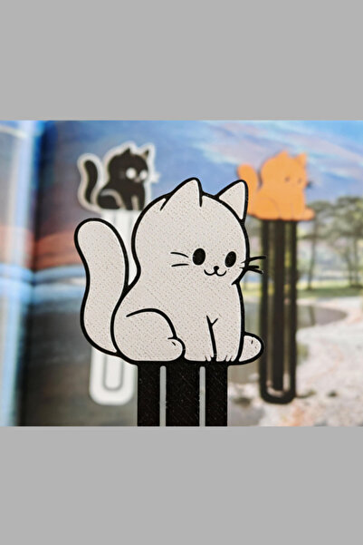 glowify prime glowify prime Sevimli Oturan Kedi Şeklinde Kitap Ayracı - Tatlı Kedi Kitap Ayracı