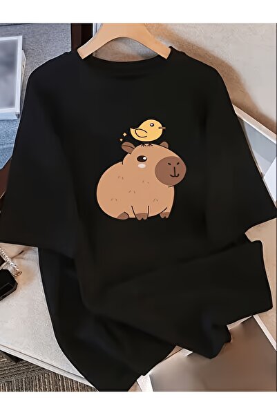 yiou trendy clothing تي شيرت نسائي بأكمام قصيرة 100% - تصميم كرتوني لطيف لخرو...