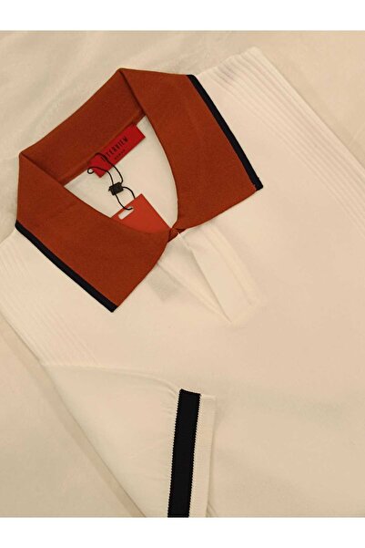 Sarar Πλεκτό μπλουζάκι με λαιμόκοψη πόλο από ύφασμα με υφή συνεντεύξεων