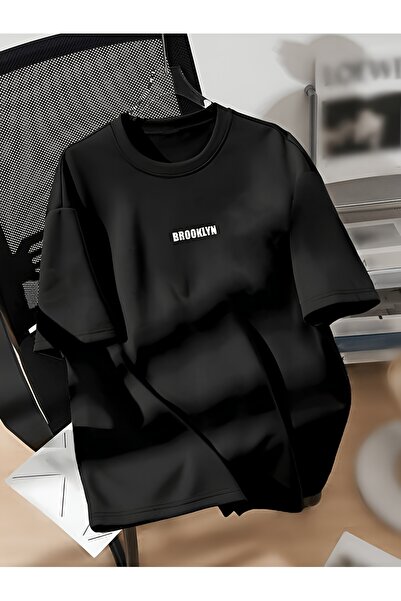 yiou trendy clothing تي شيرت بروكلين مطبوع بتصميم بسيط للجنسين، ذو ياقة مستدي...